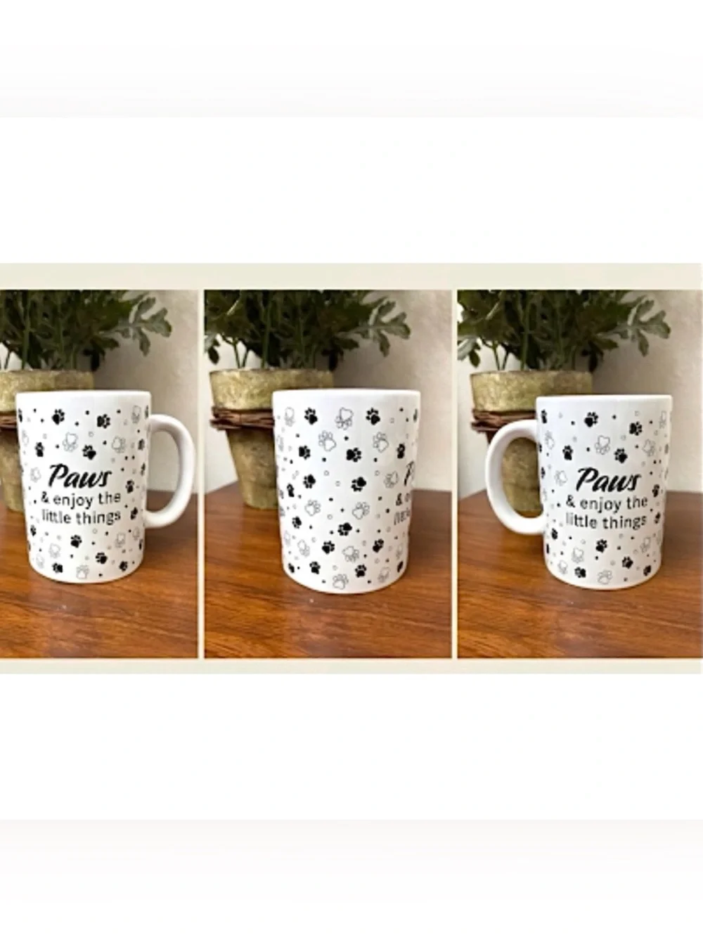 DOG LOVERS COFFEE TEA MUG 🐾 PAWS & ENJOY THE LITTLE THINGS 🐾 NOVELTY GIFT NEW